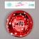 Paper plates "Happy birthday", set, 6 pcs., Red color