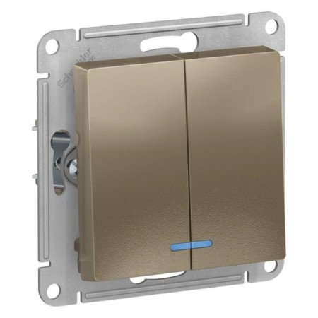 Switch Sche Atn000553 Atlasdesign, SP, 10A, 2 keys, Shampan