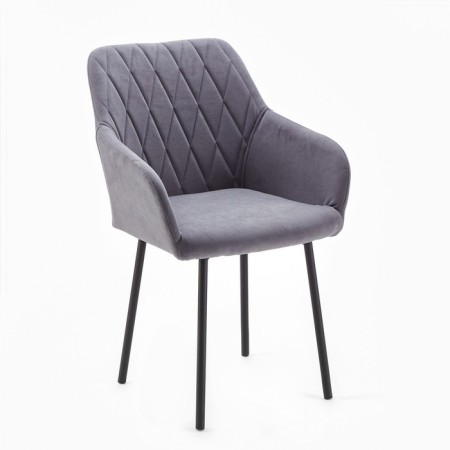 Liberty chair, velor graphite/black