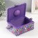 Casket for needlework "Drawn flowers on blue" 18x12x9.5 cm