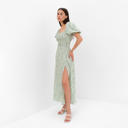 Women's dress Midy Mist Flower, green. R.42-4