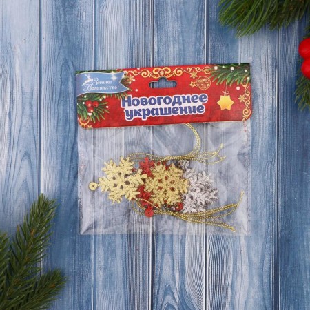 Jewelry decoration "Snowflake" (set 6 pcs) D-3.5 cm, mix-1