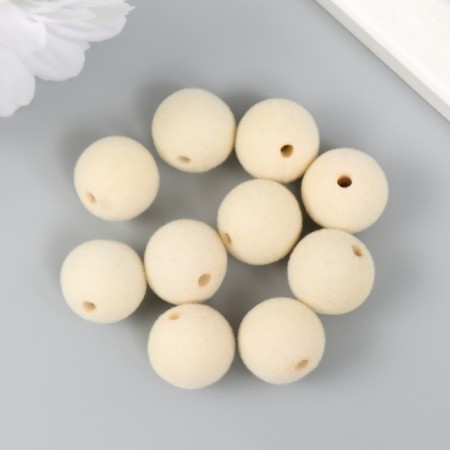 Beads for creativity velvet spraying "White Cloud" set 10 pcs d = 1.4 cm-2