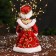 Snow Maiden "chic" in a red fur coat, with a scythe, moves, 14x30 cm