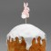 Topper wooden to decorate the kulich "Rabbit", 11 x 16.5 cm.