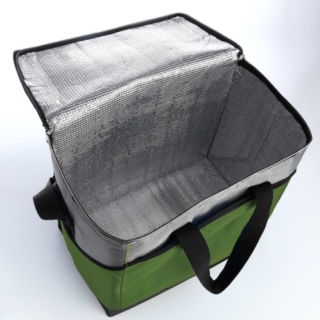 Bag-Termo two-flowers 36l, 42*25*35, Material Department, 3 N/Pocket, Rag belt, gray/green-2