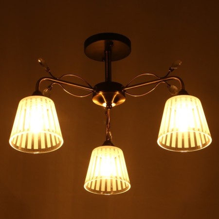 Chandelier "Charlene" 3he27 40w Black-Latun 49x49x29 cm Bayerlux-2