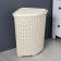 Corner underwear basket with a rattan lid, 60 l, 40 × 40 × 58 cm, ivory color