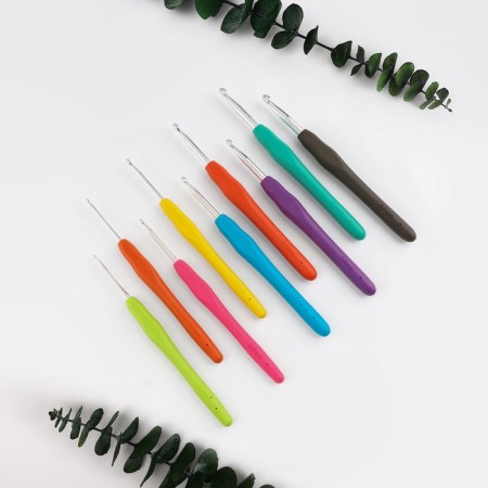 A set of hooks for knitting, d = 2-6 mm, 14 cm, 9 pcs, color colorful-1