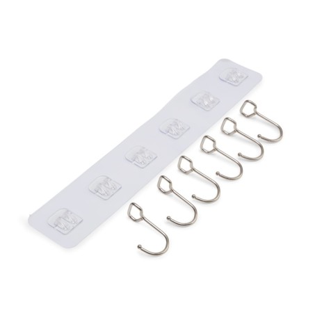 A hanger with an adhesive surface of 6 hooks tundra, transparent, 1 pc.-9