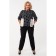 Female blouse, size 56, black color, white