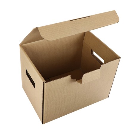 Box with a lid 250 x 340 x 260 mm, calligrata, microgofrodcarton, brown-2