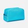 Cosmetic bag with zipper, turquoise color