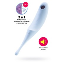 Вакуум-волновой бесконтактный стимулятор клитора Satisfyer Twirling Pro, силикон, цвет голубой