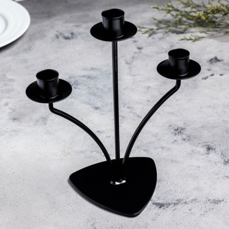 Summary Metal for 3 candles "Diez", 10.5x27 cm, black-1