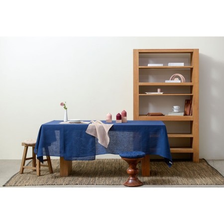 Blue -flax tablecloth in blue -colored Essential, size 150x250 cm-5