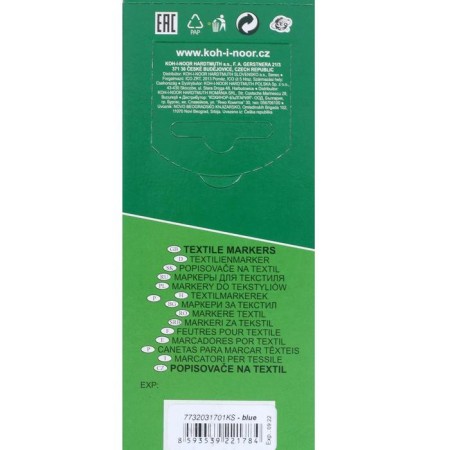 Fabric marker 3.0 mm Koh-I-Noor 3203/17, letter length 500 m, blue-6