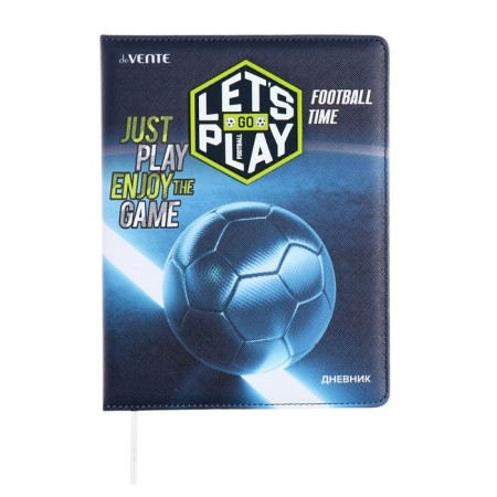 Universal diary for grade 1-11 Football Time, solid cover, artificial leather, foam rubber, liesse, 80 g/m2