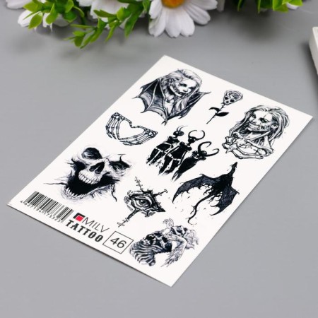 Tattoo on the body "Horror" 10x15 cm-1
