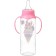 A bottle for feeding "Bunny, Donut", classic throat, 250ml., 0 months, cylinder, with handles