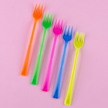 Plastic forks, set 12 pcs., Mix colors