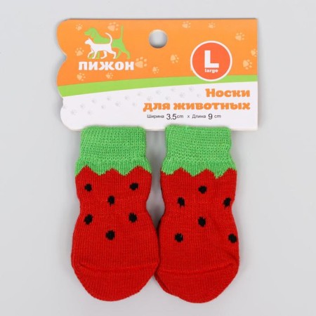 Nosks non -slip "strawberries", l (3.5/5 * 9 cm), set 4 pcs-1