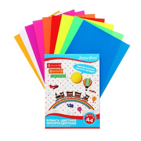 A set of paper, self -adhesive fluorescent, A4 format, 8 sheets, 8 colors-1