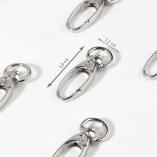 Metal carbine, 38 × 12 mm / 9 × 1.5 mm, silver color