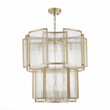 Люстра подвесная St Luce. SL1234.203.08. Cosenza. 8х60 Вт, E14, 56х56 см, цвет шампань