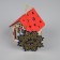 Christmas tree toy "House with a snowman", from batteries, a glow of warm white