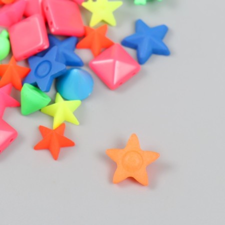 Decor for creativity plastic "Neon assorted" set 36 pcs MIX 1.7x1.7 cm-2