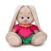 Soft toy "Bunny Mi", in a dress with a green frill, 15 cm