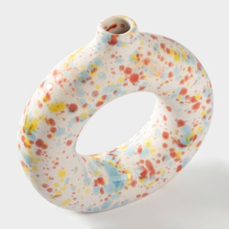 Vase for flowers ceramic "Scandinavia", 14.2 × 13.3 cm, neck D = 2.5 cm, white color-2