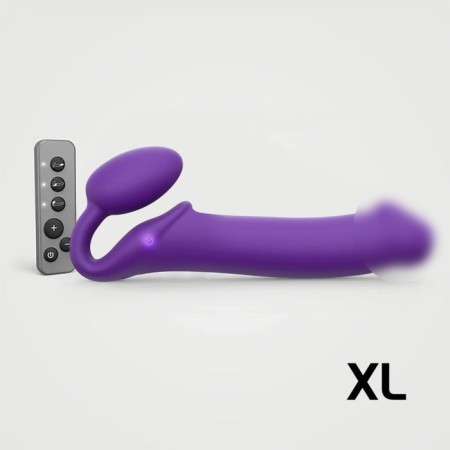 Vibrostron Strap-on-me with 3 engines, purple, XL, 18 cm