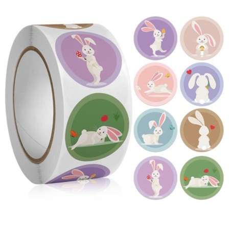 Stick Paper "Bunny" d = 2.5 cm 500 pcs in a roll 3x6.5x6.5 cm