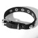 Bracelet Leather "Hardcore" beads, black color in silver