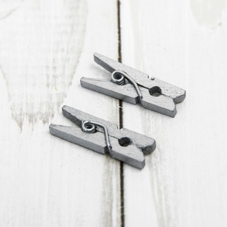 Set of decorative clothespins in silver, 50 pcs., Size: 2.5 cm-1