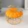 Casket Metal, ceramics "Pumpkin with a leaf" Orange with gold 14x14x13 cm