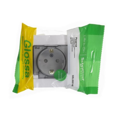 SEM SE GLOSSA, 16 A, 250 V, built -in, with salary, curtains, lid, IP44, white, GSL000148-1
