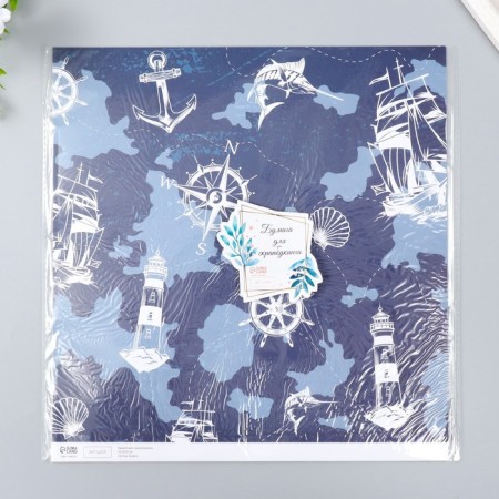 Scrapbooking paper "Sea Way" density 180 g 30.5x32 cm-4