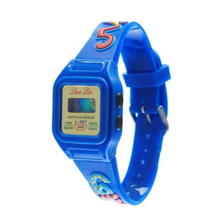 Watch of Electronic children's "numbers", 3 x 3 cm, length 20 cm, blue-1