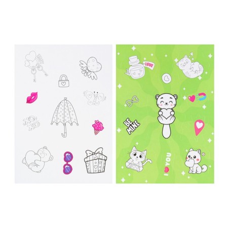 A set of stickers-paint "Love" heart, 3 sheets, a5-1