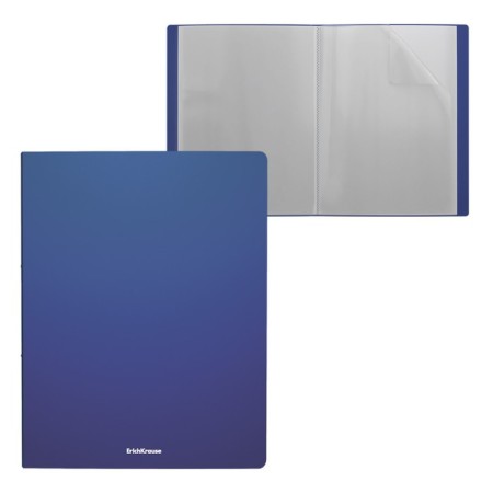 Folder with 10 A4 inserts, 400 μm, Erichkrause Classic, heat welding, blue