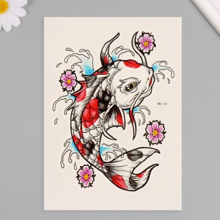 Tattoo on the body color "Carp" 26.1x14.6 cm-1