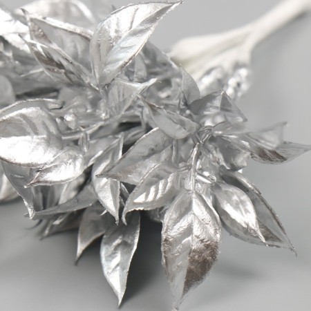 Artificial plant for creativity "sharp leaves" 1 bouquet = 6 branches silver 13 cm-3