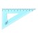 Drawing set 4 objects (ruler 15 cm, square 30 °/ 60 °, 10 cm; square 45 °/ 45 °, 8 cm; transporter 180 °, 9 cm), transparent blue