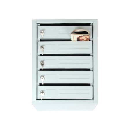 Mailing box multi -sectional, 5 sections, with the back wall, gray, Mix door