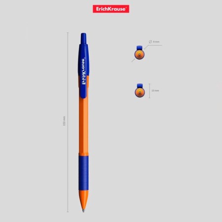 Ballic handle Erich Krause R-301 Orange Matic & Grip, Automat, Blue Blue, 0.7 mm-3