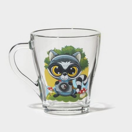 Mug "Funny Beasts", glass, 250 ml, in gift packaging, Mix drawing-5
