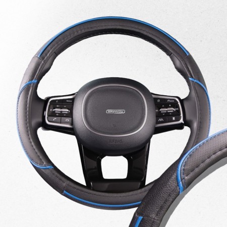 SkyWay Combo-5 scrap, size m, eco-leather, black and blue, s01102334